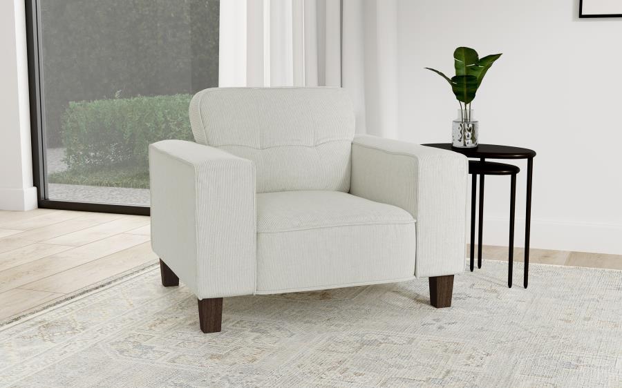 (image for) Deerhurst Upholstered Track Arm Tufted Accent Chair Greige