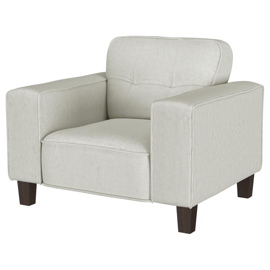 (image for) Deerhurst Upholstered Track Arm Tufted Accent Chair Greige