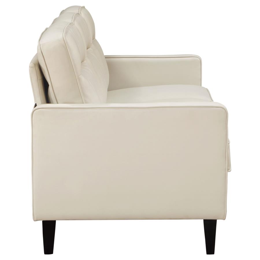 (image for) Jonah 3-piece Upholstered Track Arm Sofa Set Ivory