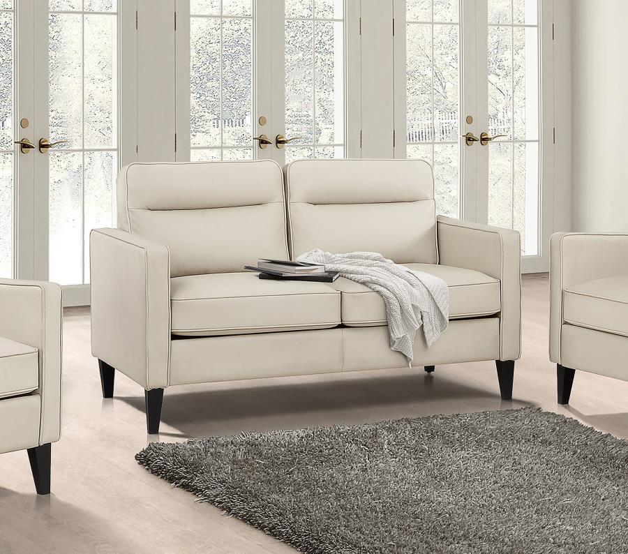 (image for) Jonah Upholstered Track Arm Loveseat Ivory