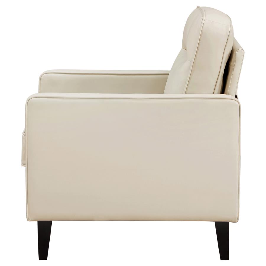 (image for) Jonah Upholstered Track Arm Accent Chair Ivory