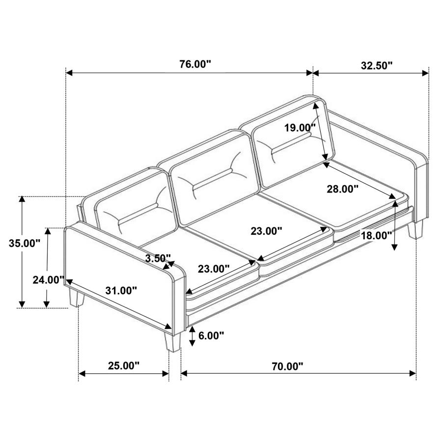 (image for) Jonah Upholstered Track Arm Sofa Green