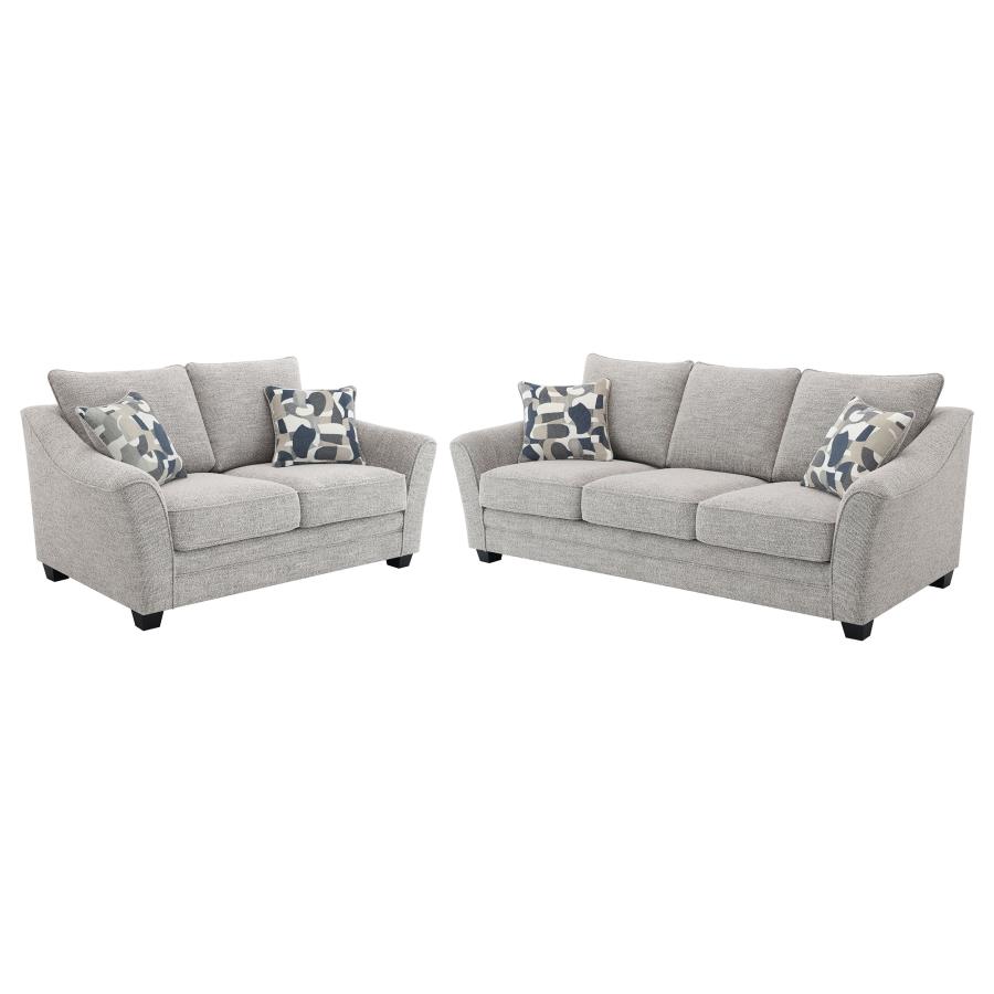 (image for) Tomkins 2-piece Boucle Upholstered Sofa Set Light Grey - Click Image to Close