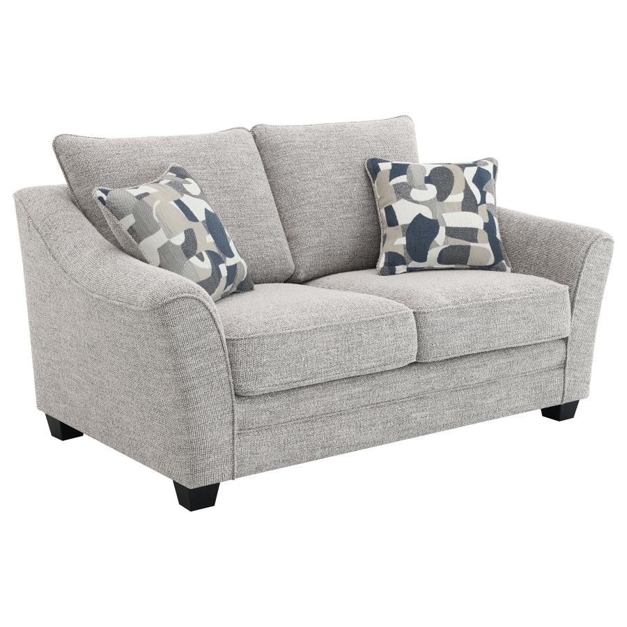 (image for) Tomkins Boucle Upholstered Loveseat Light Grey - Click Image to Close