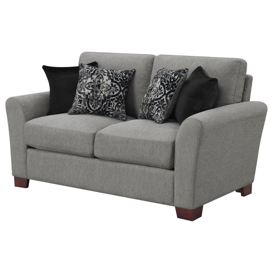 (image for) Drayton Upholstered Flared Arm Loveseat Warm Grey