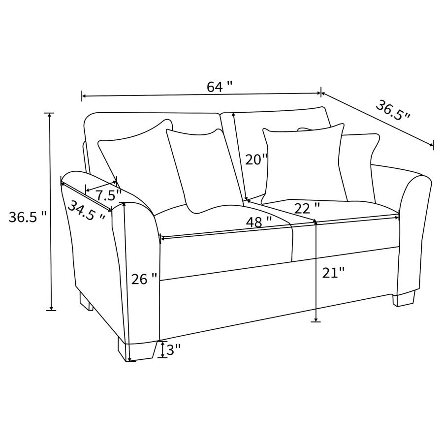 (image for) Drayton Upholstered Flared Arm Loveseat Warm Grey