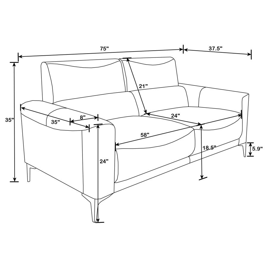 (image for) Glenmark Upholstered Track Arm Sofa Taupe