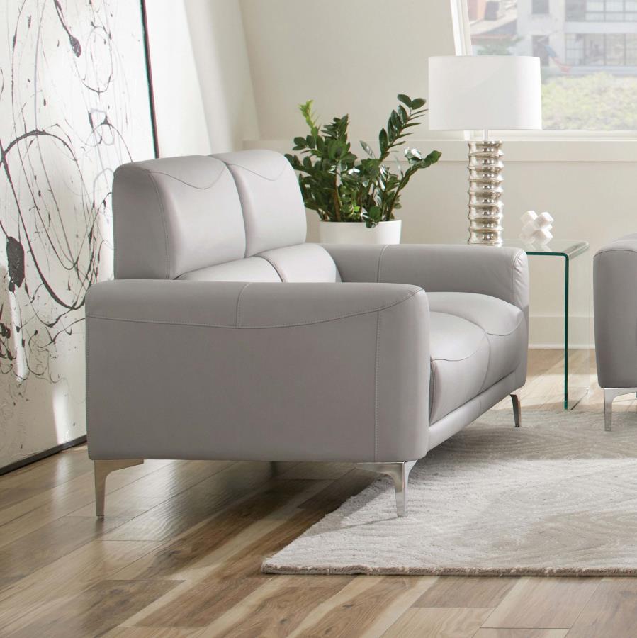 (image for) Glenmark Upholstered Track Arm Loveseat Taupe