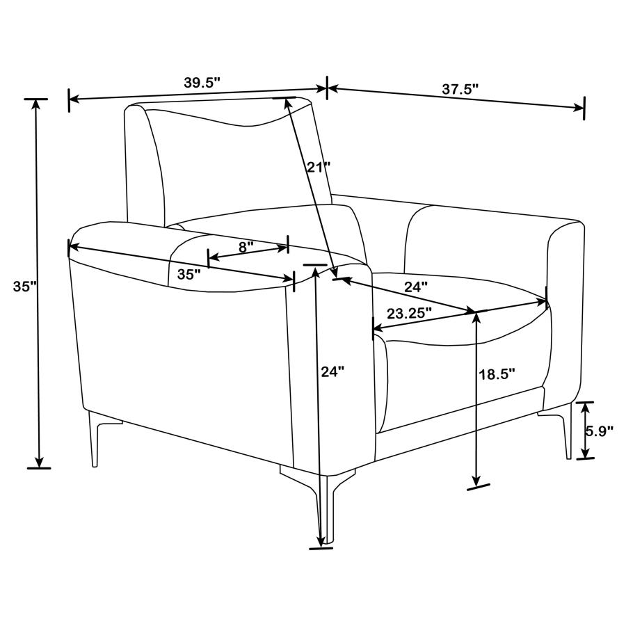 (image for) Glenmark Upholstered Track Arm Accent Chair Taupe