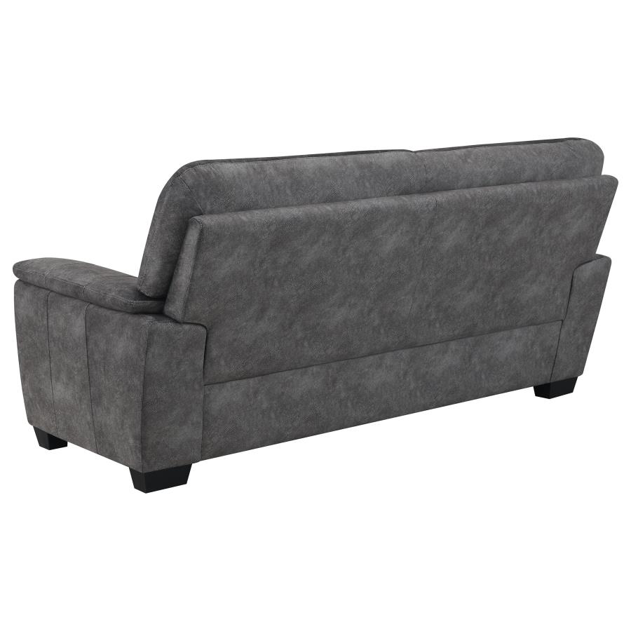 (image for) Hartsook 3-piece Upholstered Sofa Set Charcoal Grey