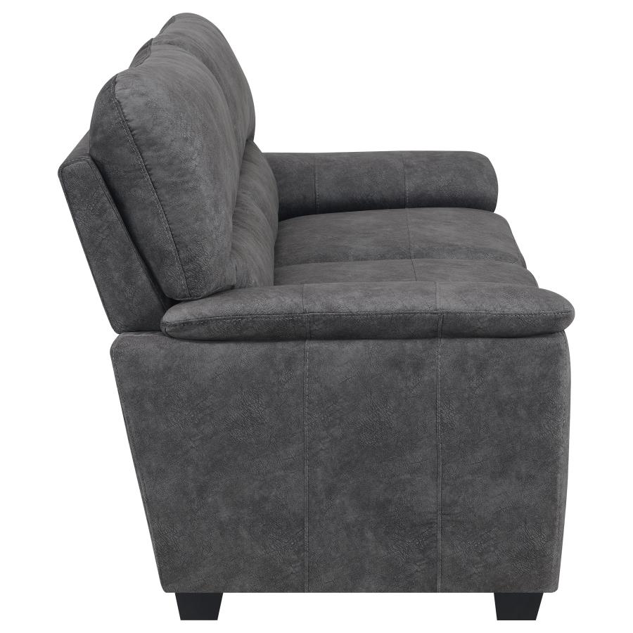 (image for) Hartsook 3-piece Upholstered Sofa Set Charcoal Grey