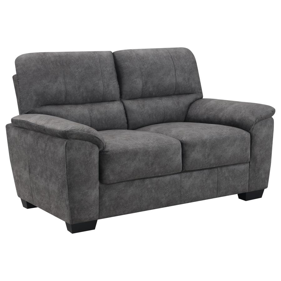 (image for) Hartsook 3-piece Upholstered Sofa Set Charcoal Grey