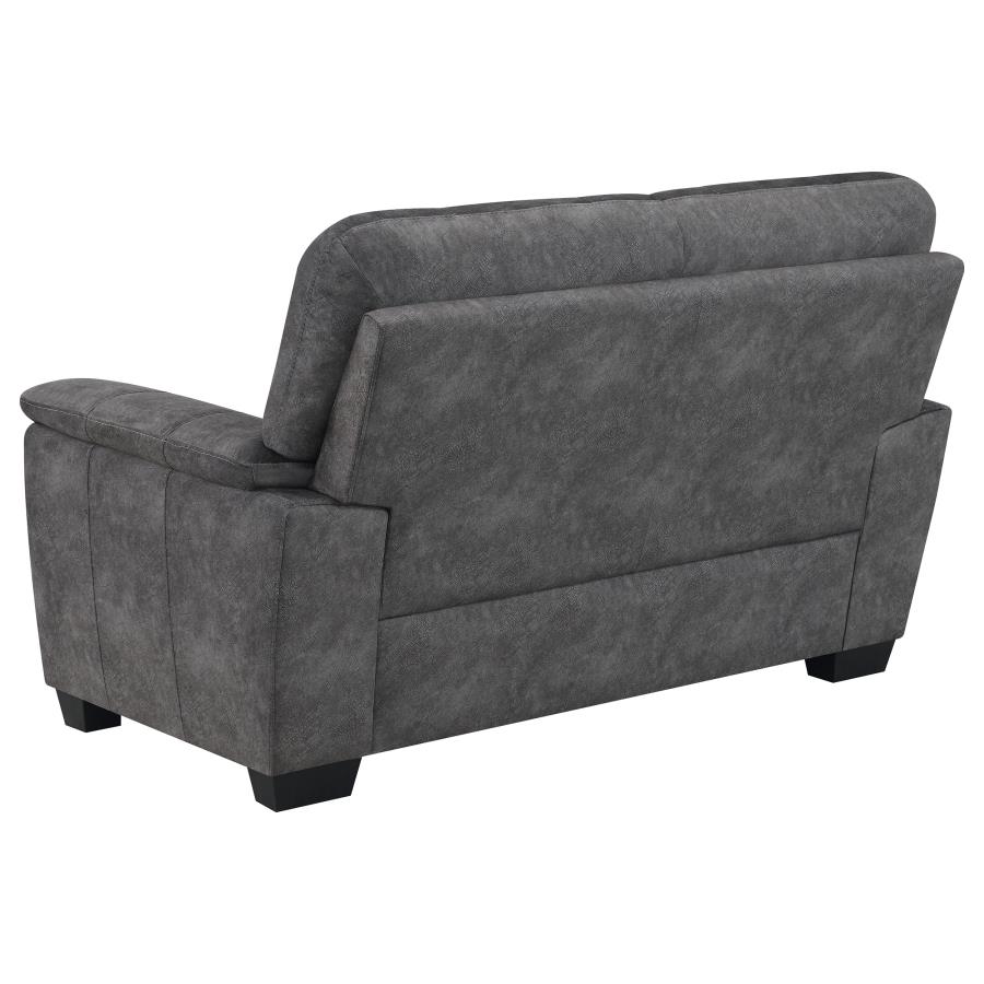 (image for) Hartsook 3-piece Upholstered Sofa Set Charcoal Grey