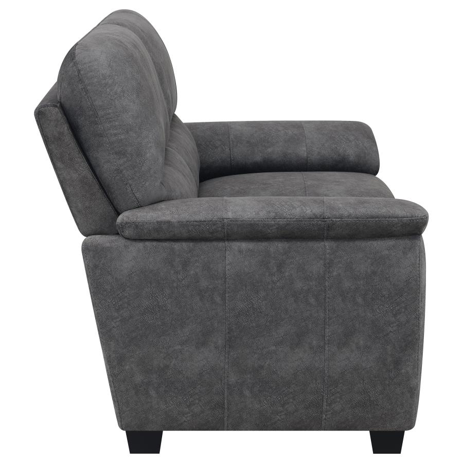 (image for) Hartsook 3-piece Upholstered Sofa Set Charcoal Grey