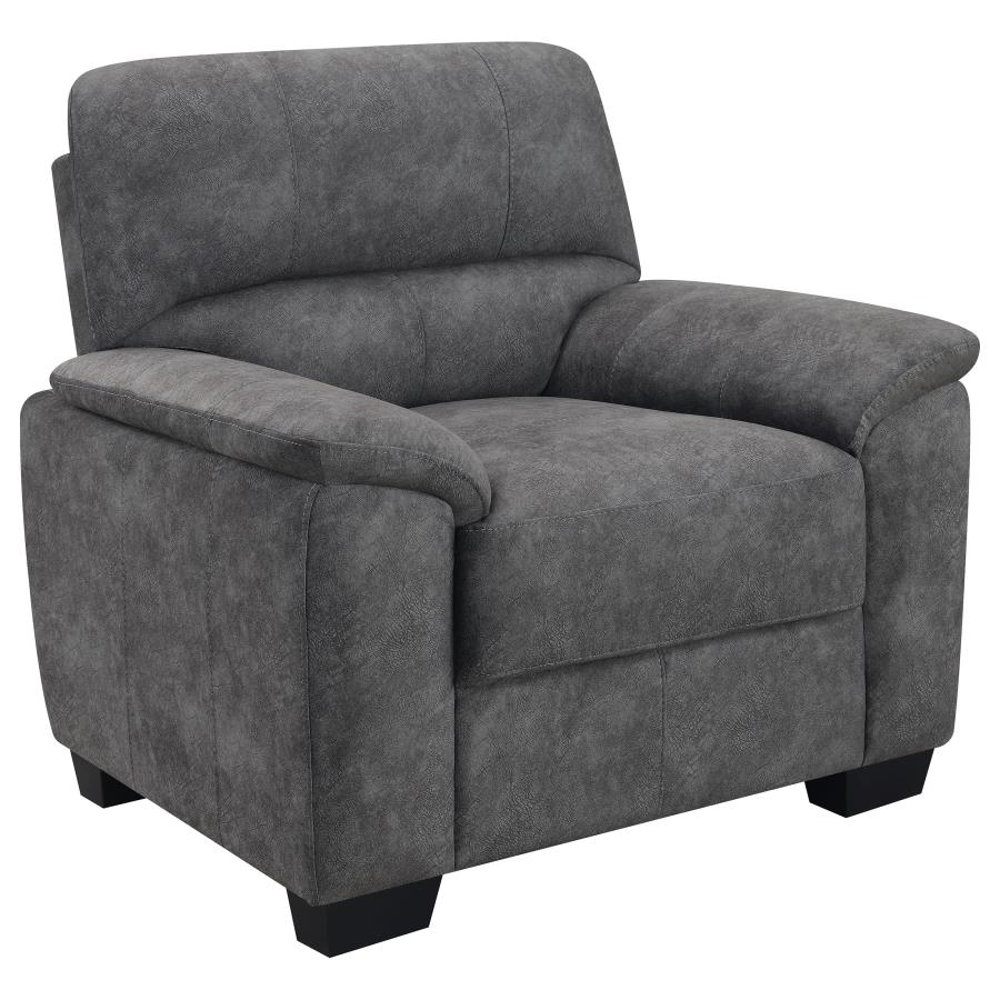 (image for) Hartsook 3-piece Upholstered Sofa Set Charcoal Grey