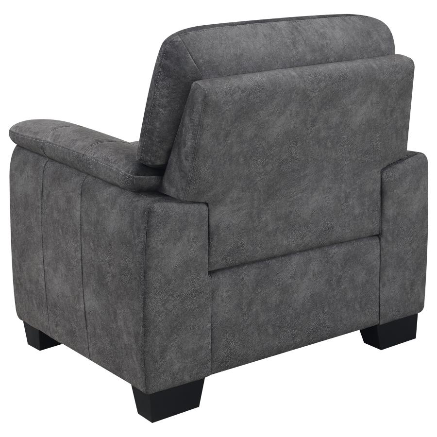 (image for) Hartsook 3-piece Upholstered Sofa Set Charcoal Grey