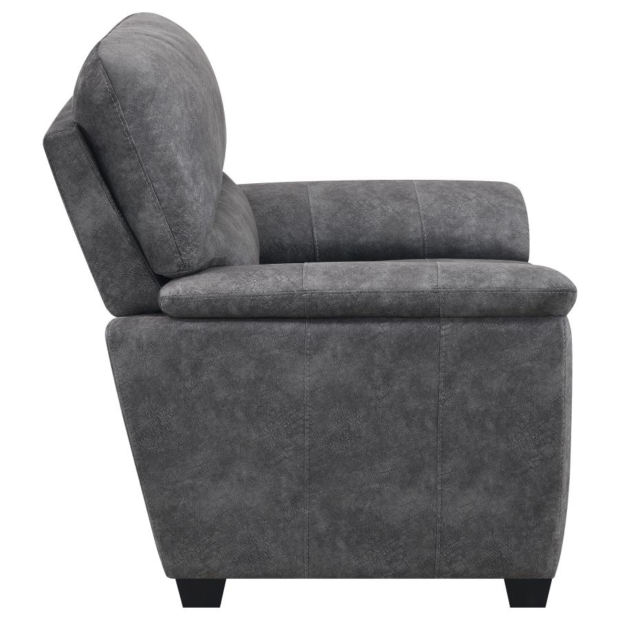 (image for) Hartsook 3-piece Upholstered Sofa Set Charcoal Grey