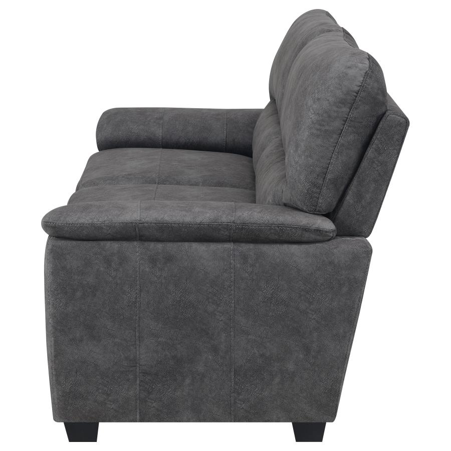 (image for) Hartsook Upholstered Padded Arm Sofa Charcoal Grey