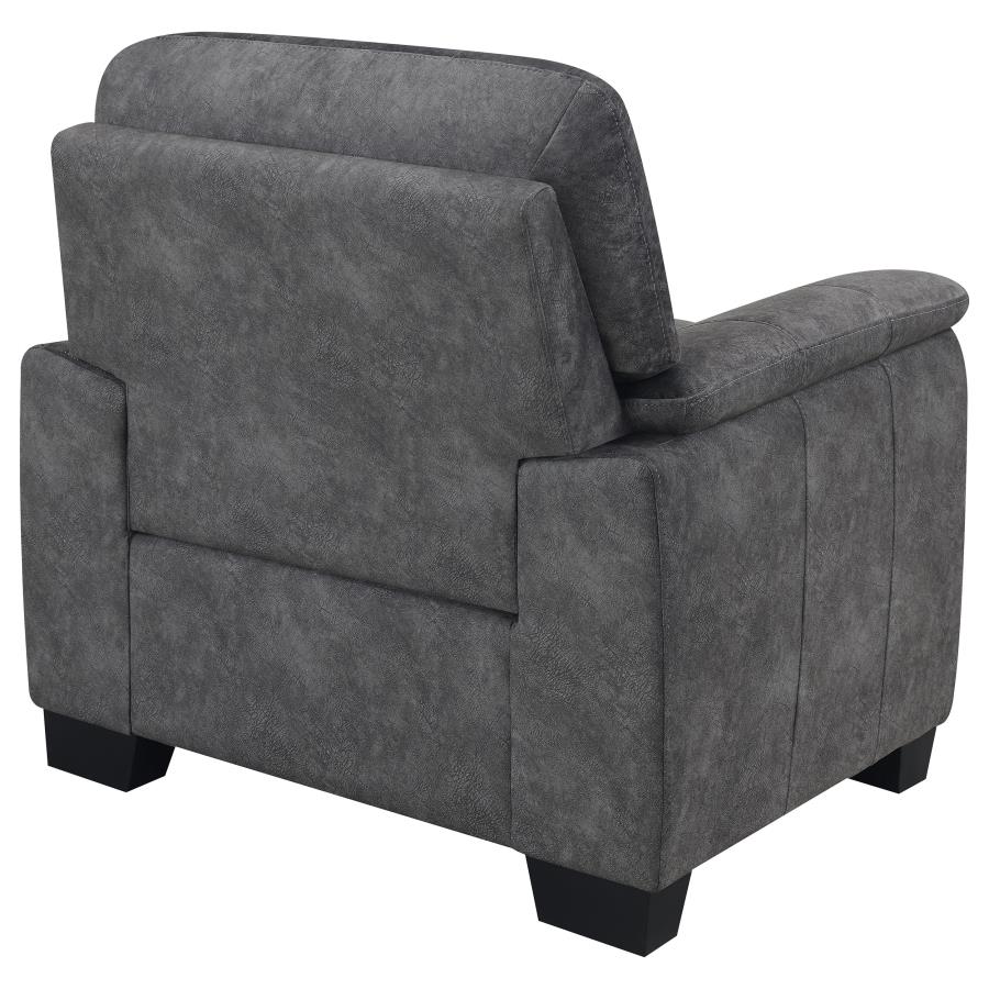 (image for) Hartsook Upholstered Padded Arm Accent Chair Charcoal Grey