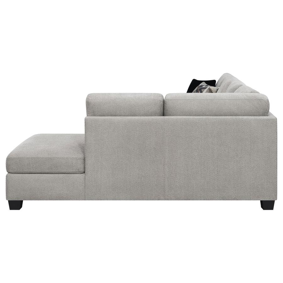 (image for) Whitson Upholstered Track Arm Sectional Chaise Sofa Stone