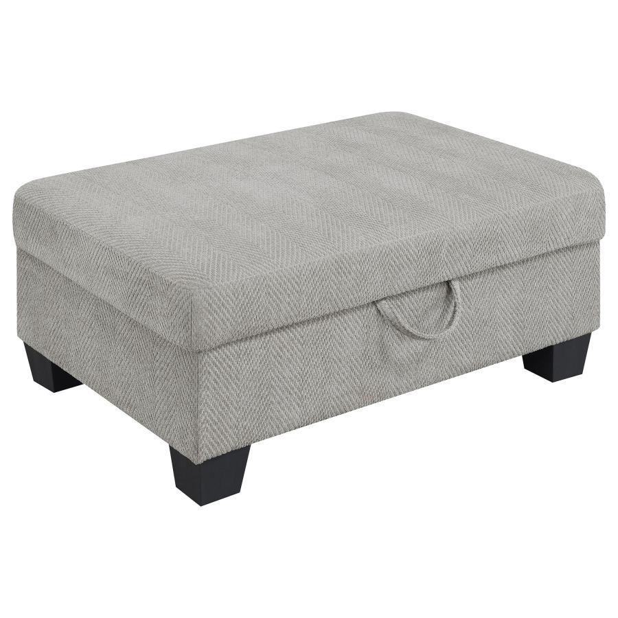 (image for) Whitson Rectangular Upholstered Storage Ottoman Stone - Click Image to Close