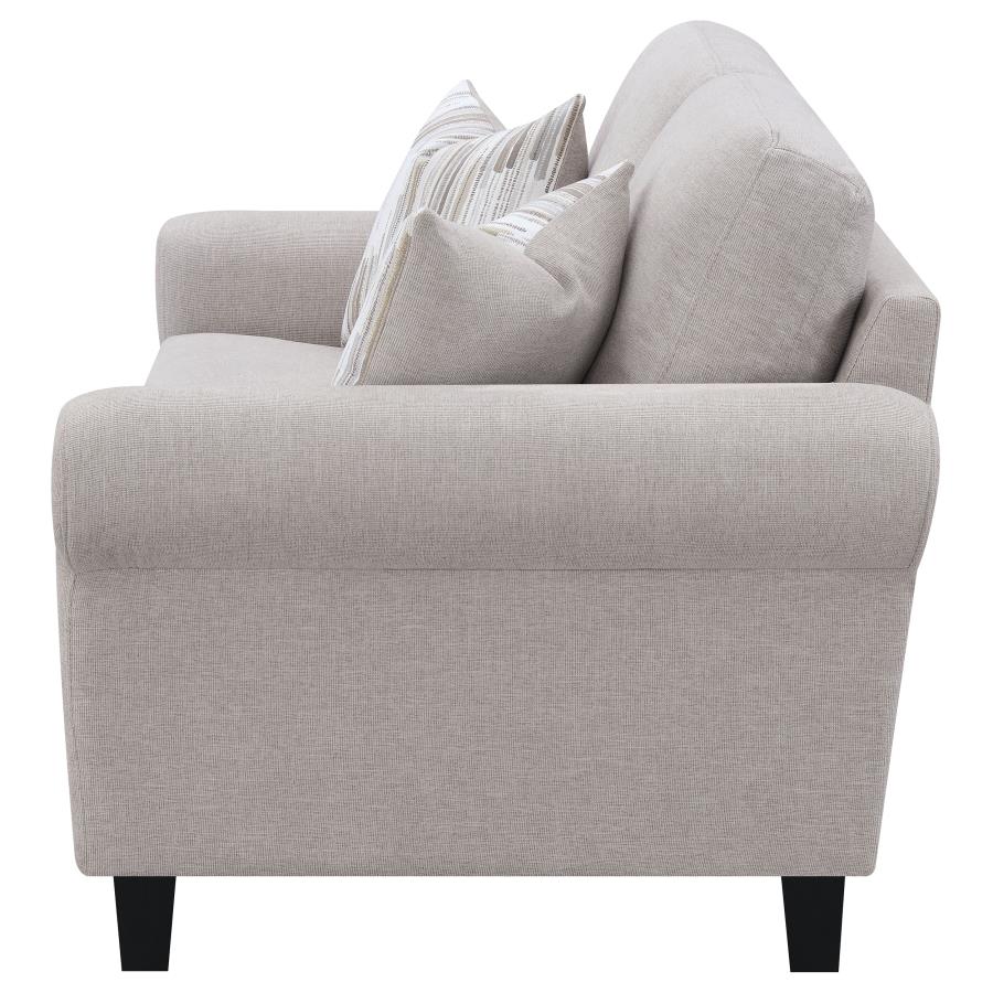 (image for) Nadine Upholstered Round Arm Loveseat Oatmeal