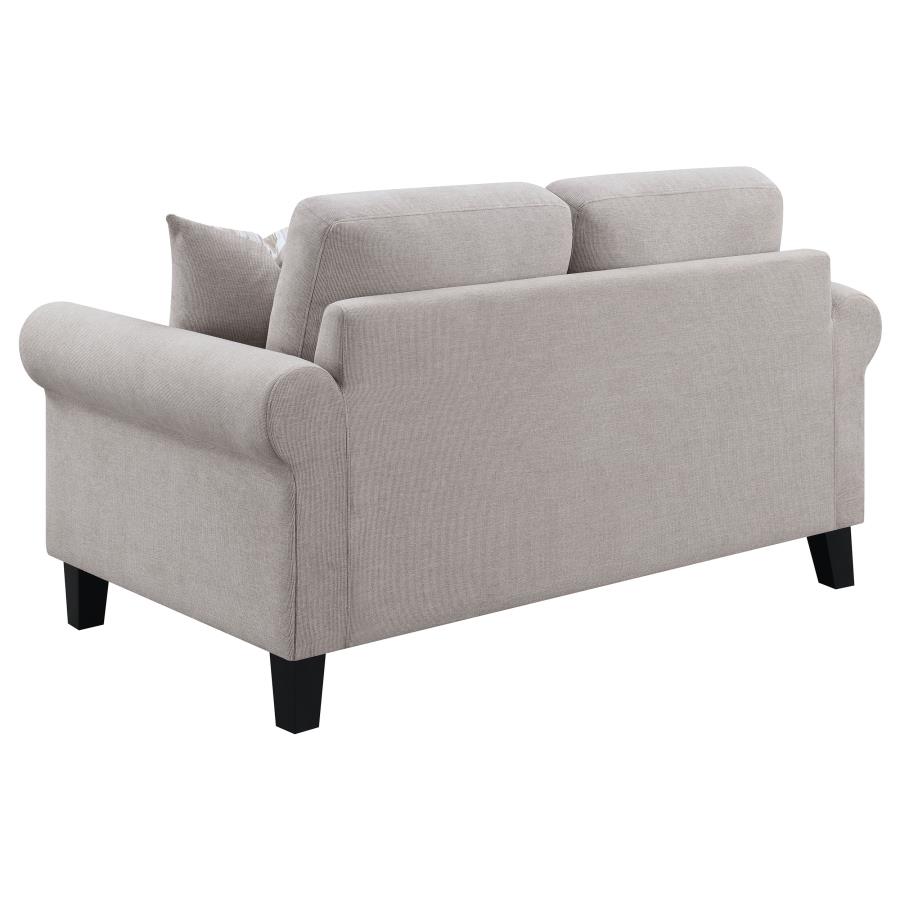 (image for) Nadine Upholstered Round Arm Loveseat Oatmeal