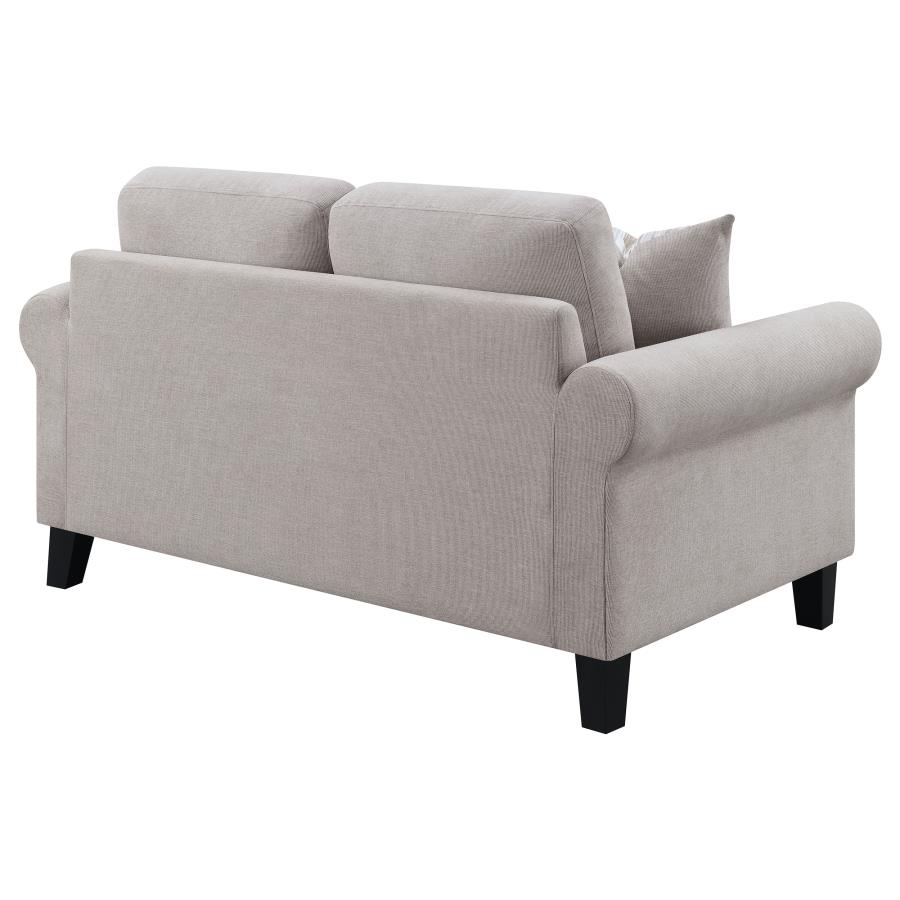 (image for) Nadine Upholstered Round Arm Loveseat Oatmeal