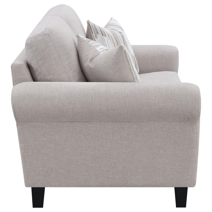 (image for) Nadine Upholstered Round Arm Loveseat Oatmeal