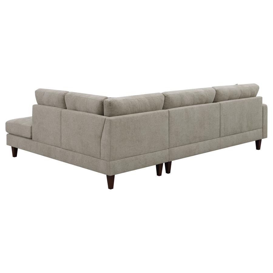 (image for) Barton Upholstered Tufted Sectional Toast and Brown