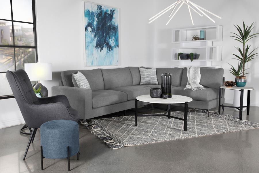 (image for) Clint Upholstered Track Arm Sectional Sofa Grey