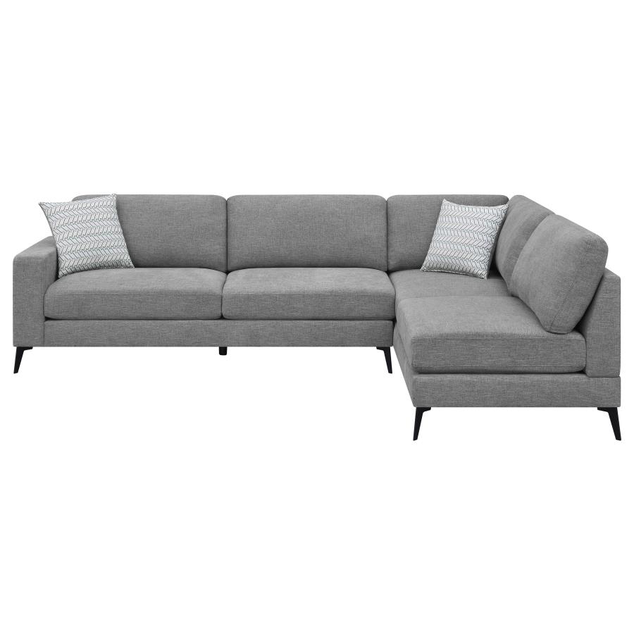 (image for) Clint Upholstered Track Arm Sectional Sofa Grey