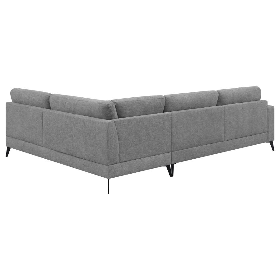 (image for) Clint Upholstered Track Arm Sectional Sofa Grey