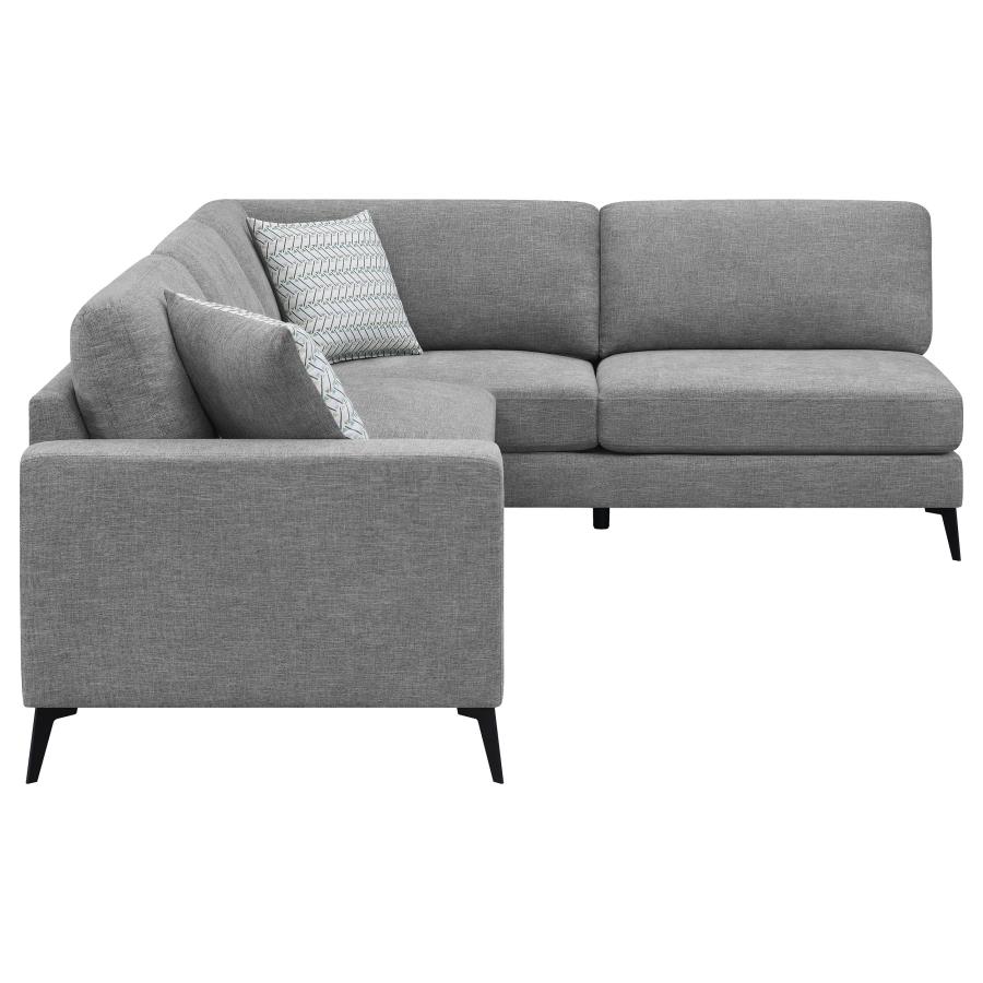 (image for) Clint Upholstered Track Arm Sectional Sofa Grey