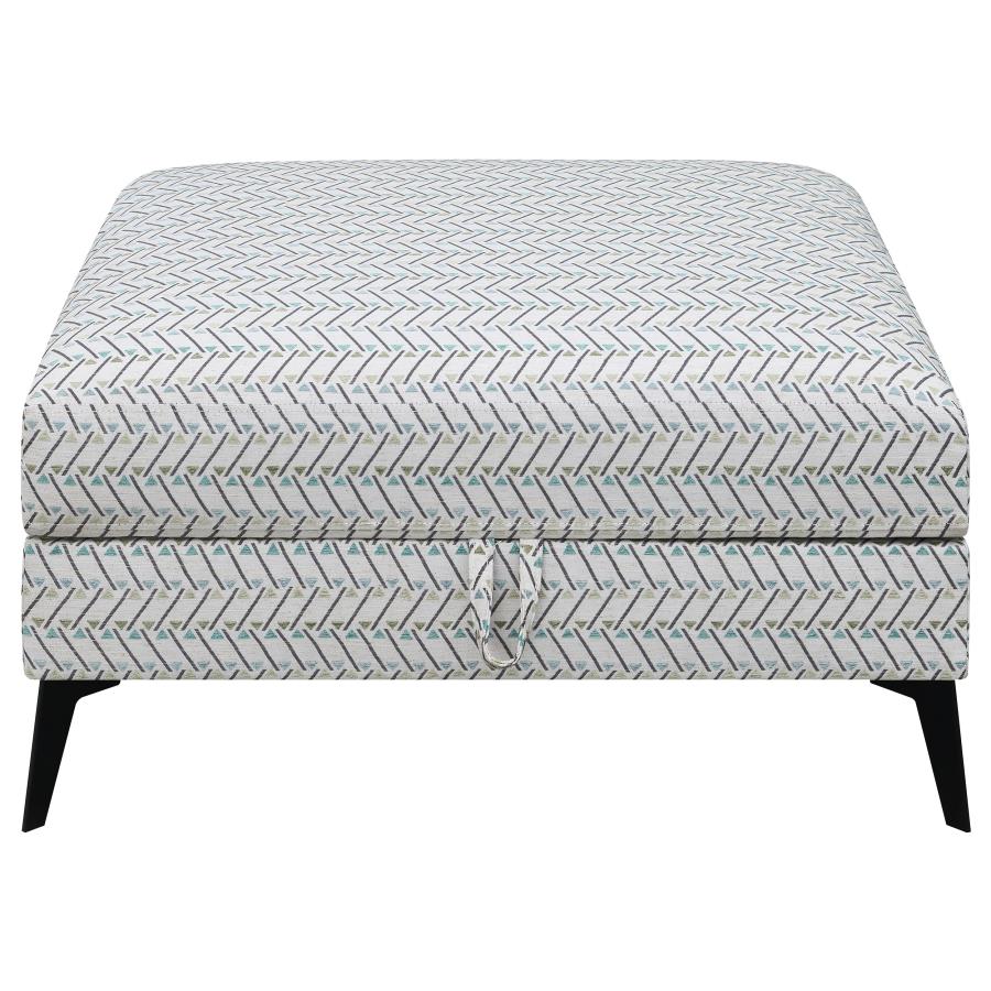 (image for) Clint Square Upholstered Tufted Storage Ottoman Aloe