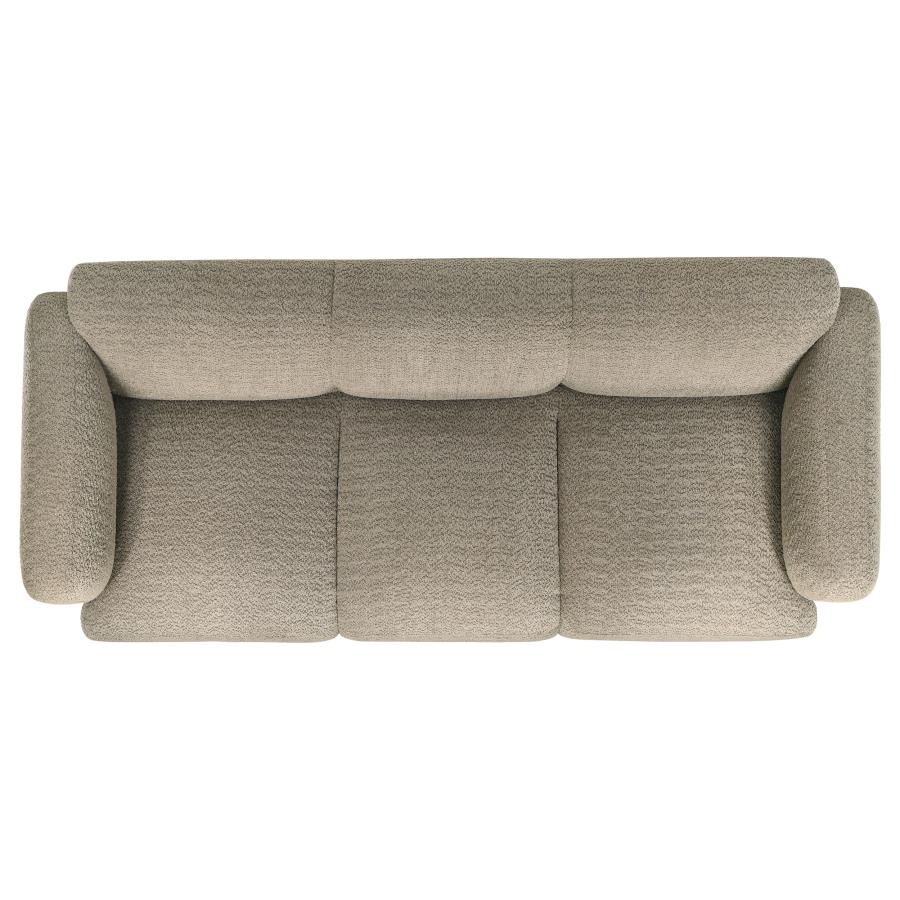 Dorset 3-piece Upholstered Round Track Arm Sofa Set Brown