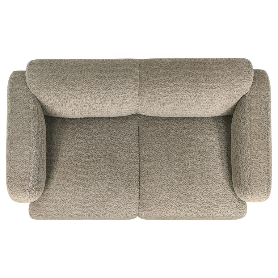 Dorset 3-piece Upholstered Round Track Arm Sofa Set Brown