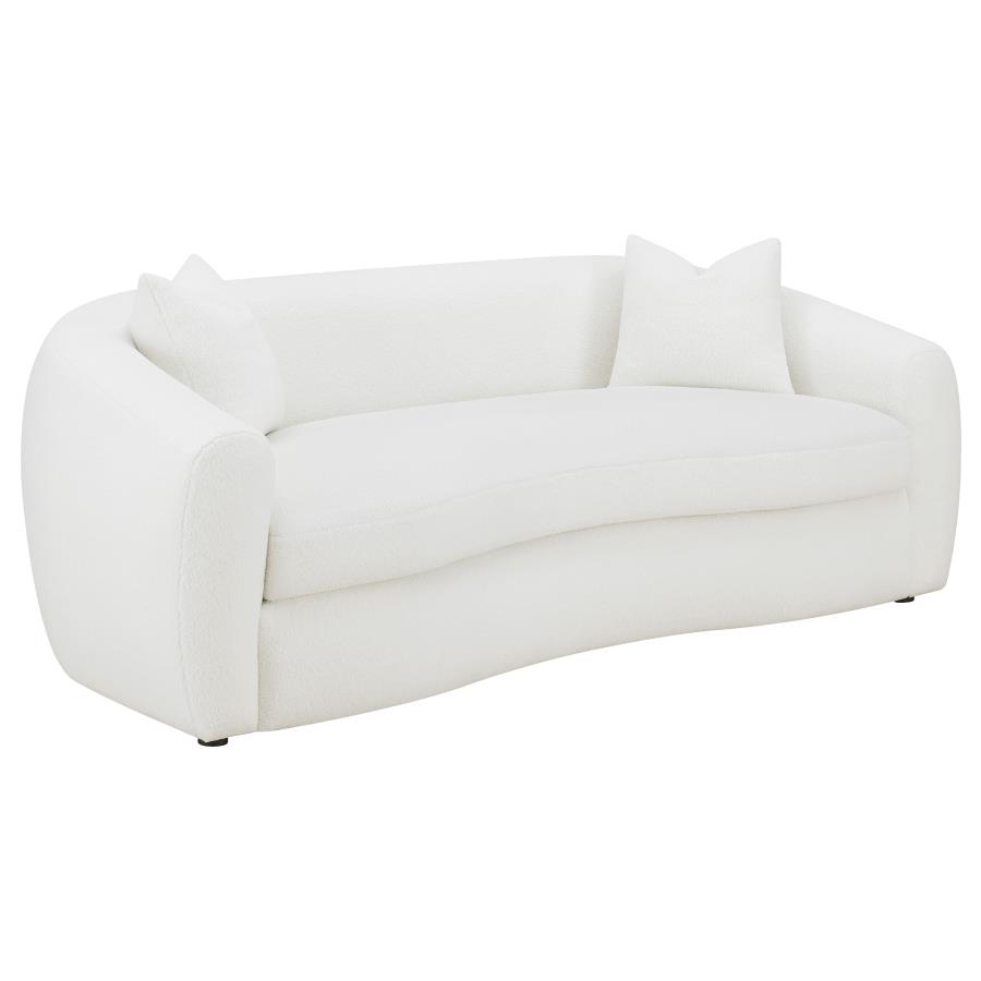 (image for) Isabella Faux Sheepskin Upholstered Sofa Natural - Click Image to Close