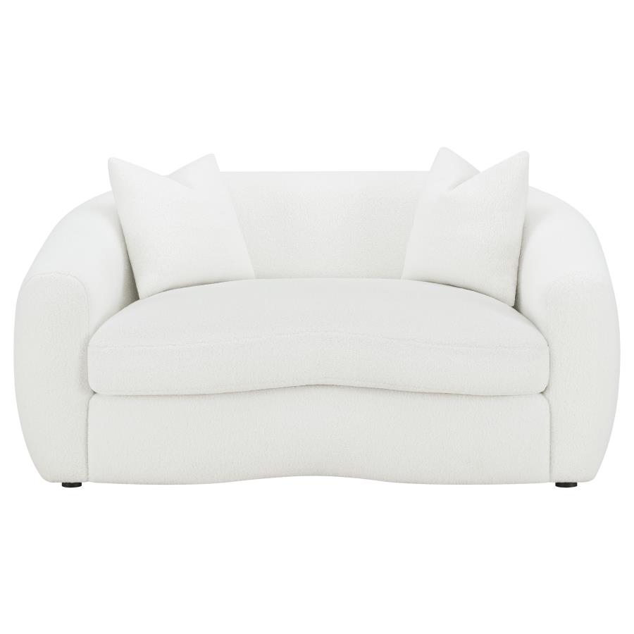 (image for) Isabella Faux Sheepskin Upholstered Loveseat Natural