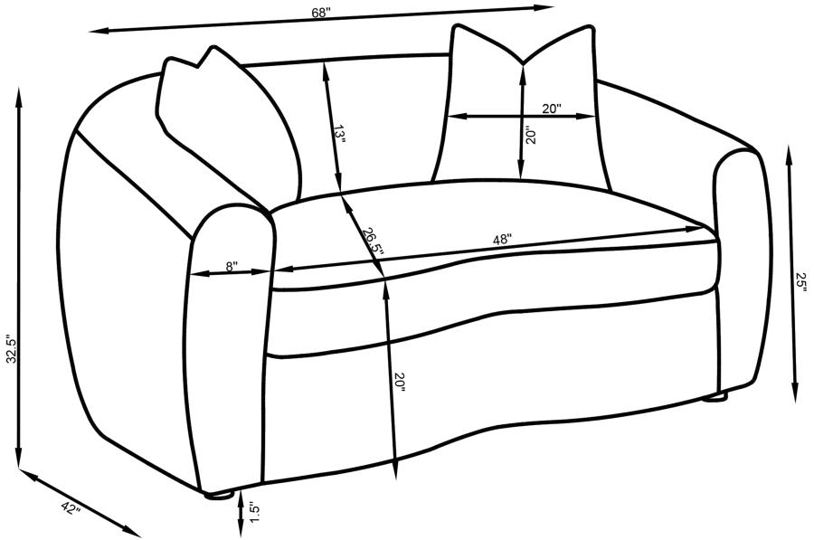 (image for) Isabella Faux Sheepskin Upholstered Loveseat Natural