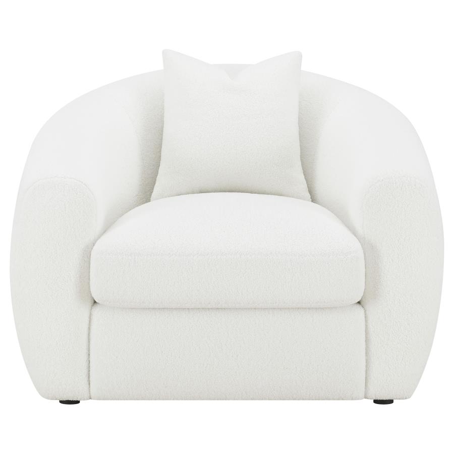 (image for) Isabella Faux Sheepskin Upholstered Accent Chair Natural