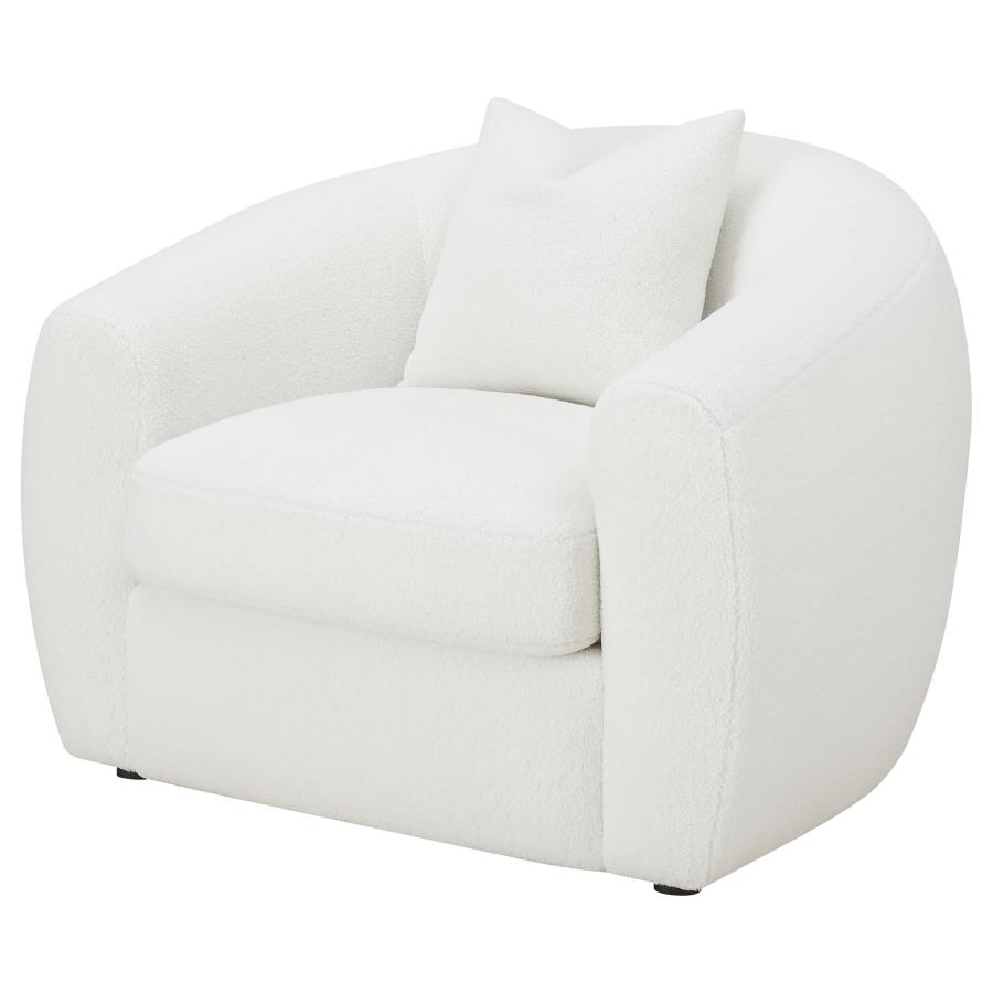 (image for) Isabella Faux Sheepskin Upholstered Accent Chair Natural