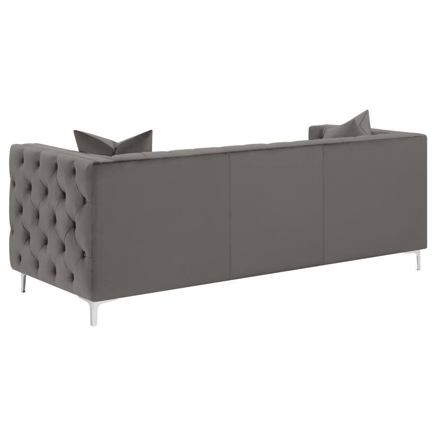 (image for) Phoebe Upholstered Tuxedo Arm Tufted Sofa Urban Bronze