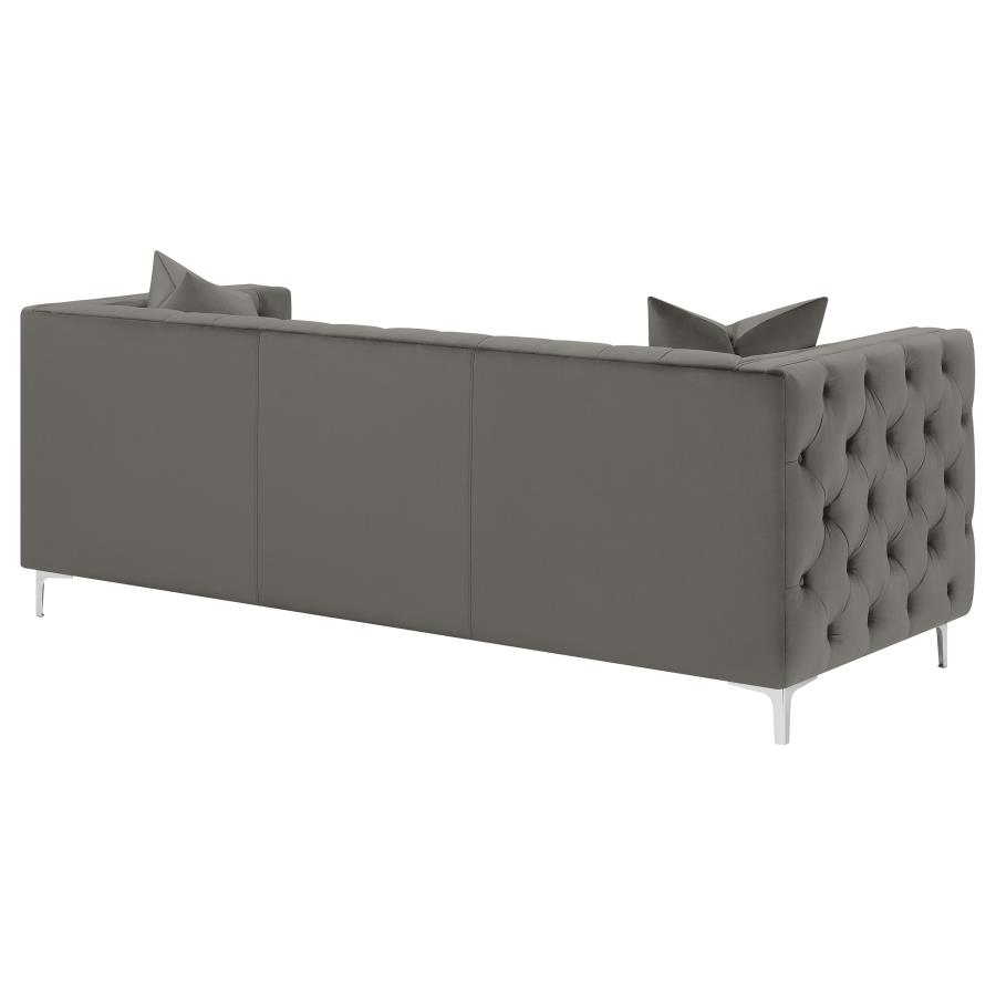 (image for) Phoebe Upholstered Tuxedo Arm Tufted Sofa Urban Bronze