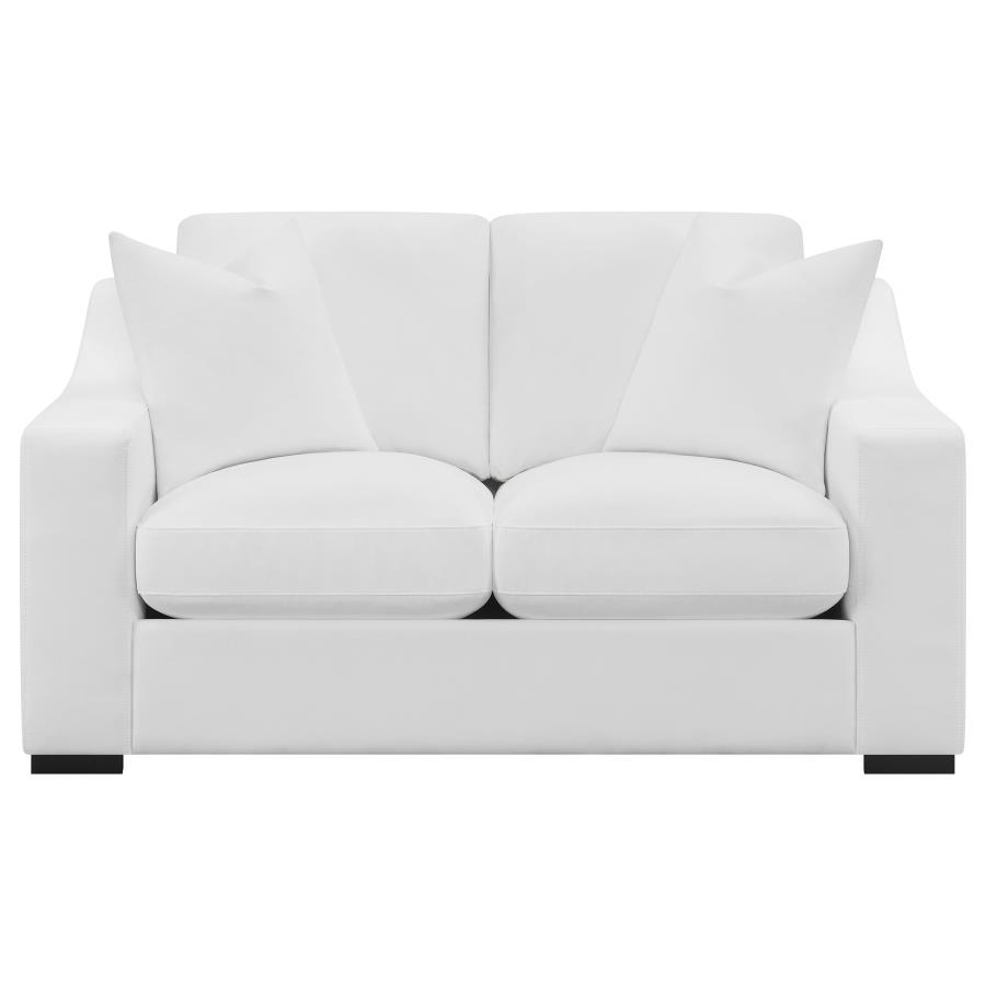 (image for) Ashlyn 2-piece Upholstered Sloped Arm Sofa Set White