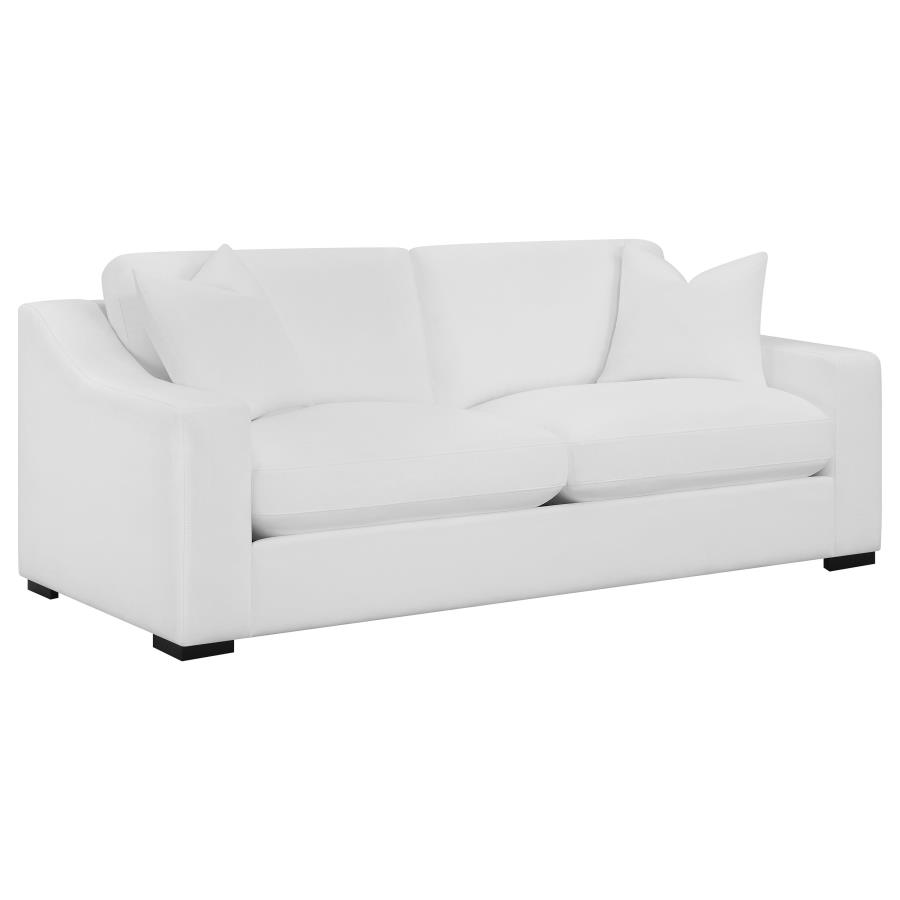 (image for) Ashlyn 3-piece Upholstered Sloped Arm Sofa Set White