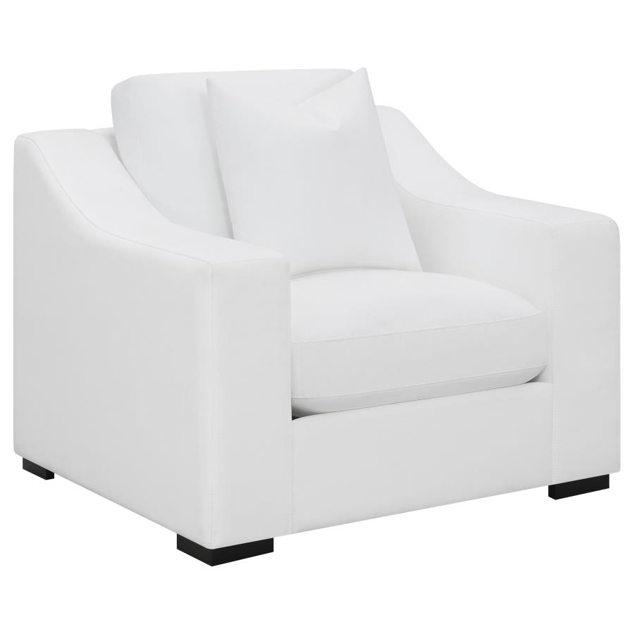 (image for) Ashlyn 3-piece Upholstered Sloped Arm Sofa Set White