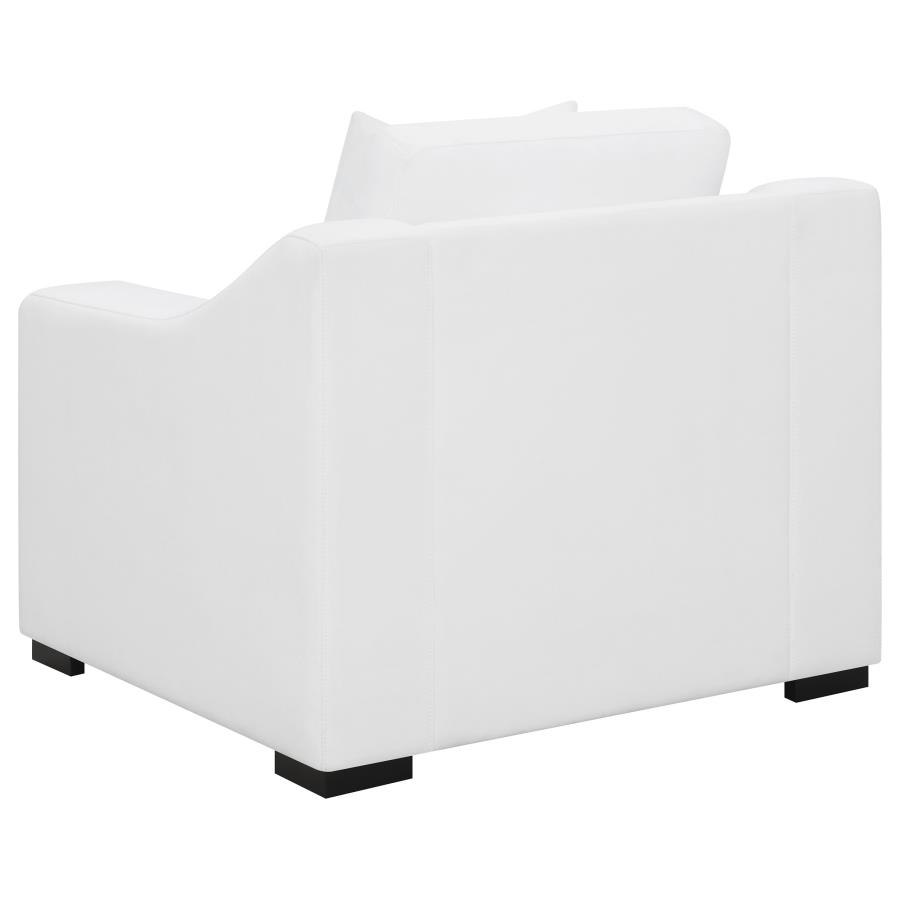 (image for) Ashlyn 3-piece Upholstered Sloped Arm Sofa Set White