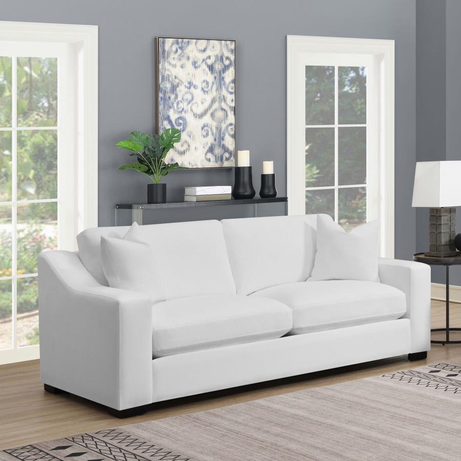 (image for) Ashlyn Upholstered Sloped Arm Sofa White