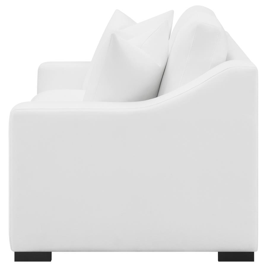 (image for) Ashlyn Upholstered Sloped Arm Loveseat White